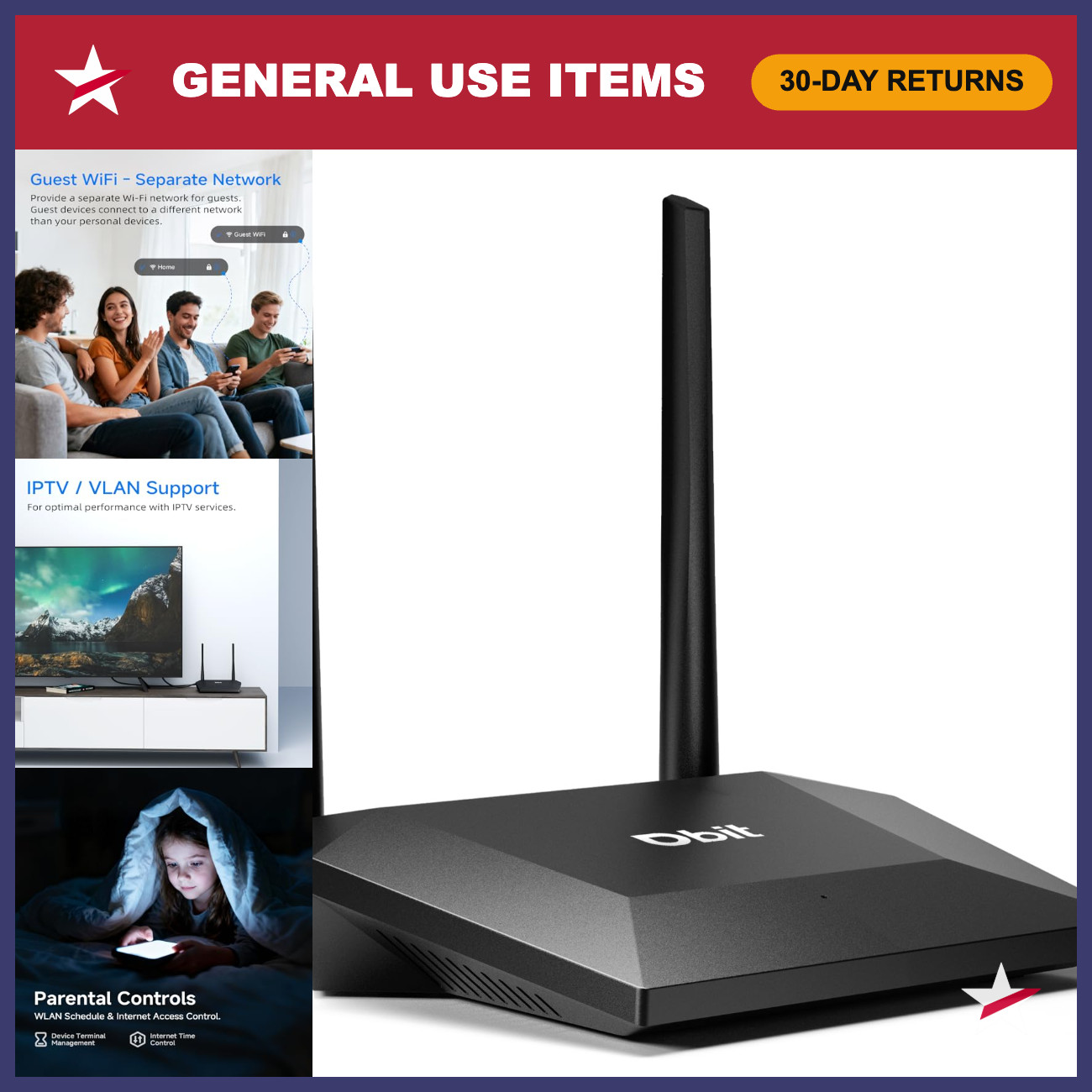 N300 2.4GHz WiFi Router, WISP Repeater, Secure Internet for Smart Home, Easy Set