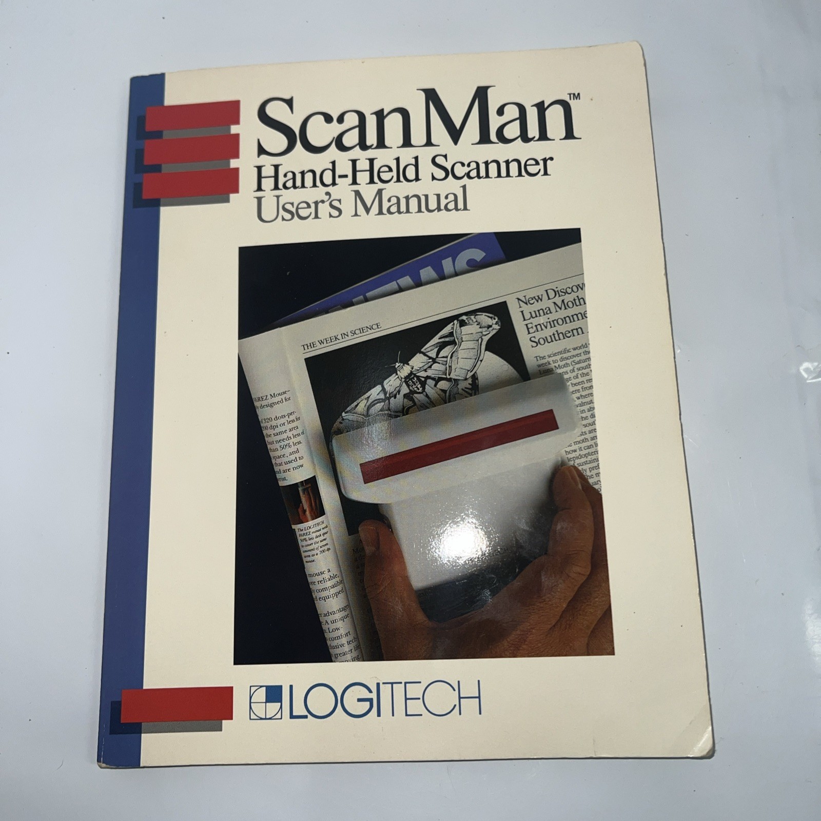Logitech Scan Man Handheld Scanner Users Manual Vintage 1988