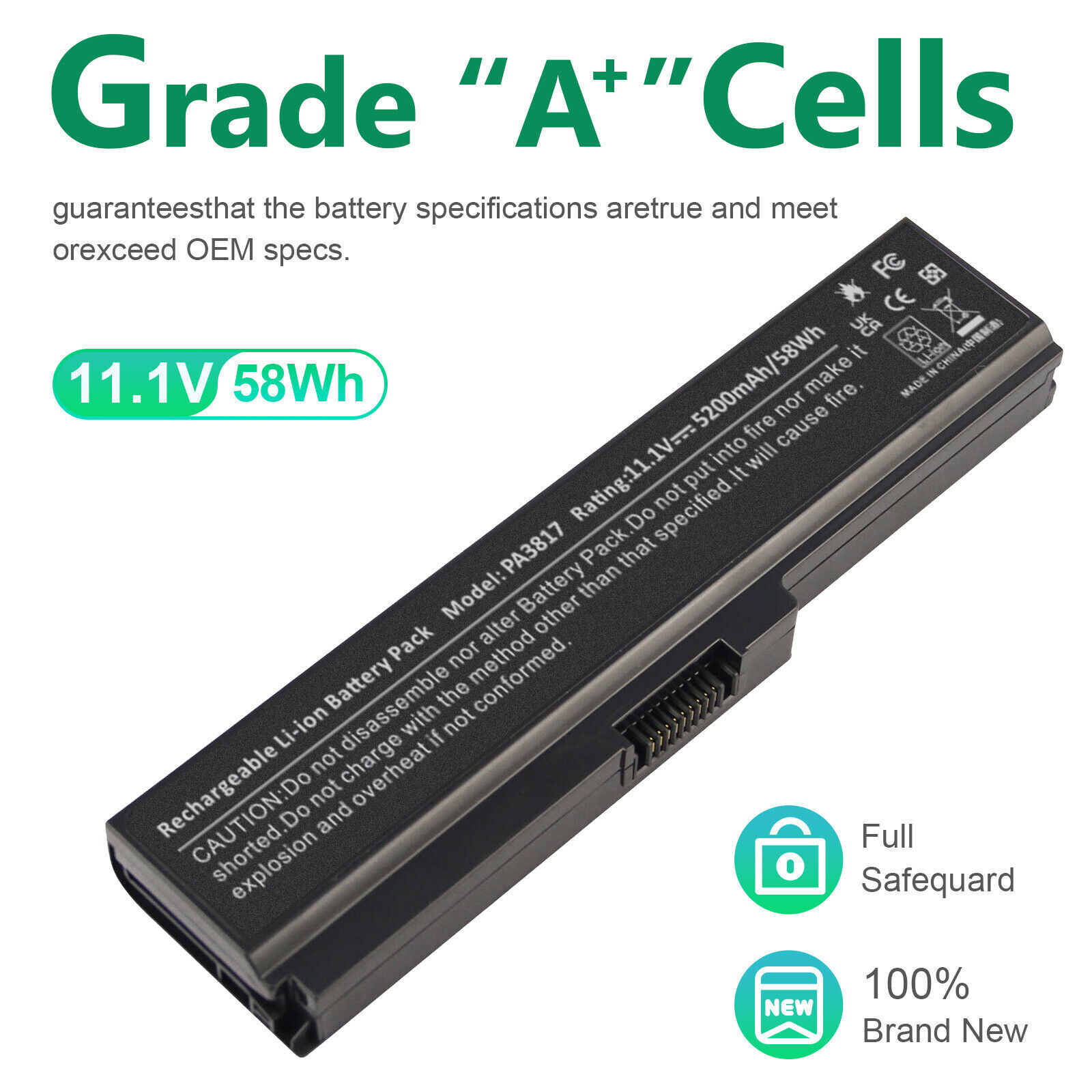 PA3817U-1BRS PA3819U Battery for Toshiba Satellite C650D C655D A665D PA3634U-1BR