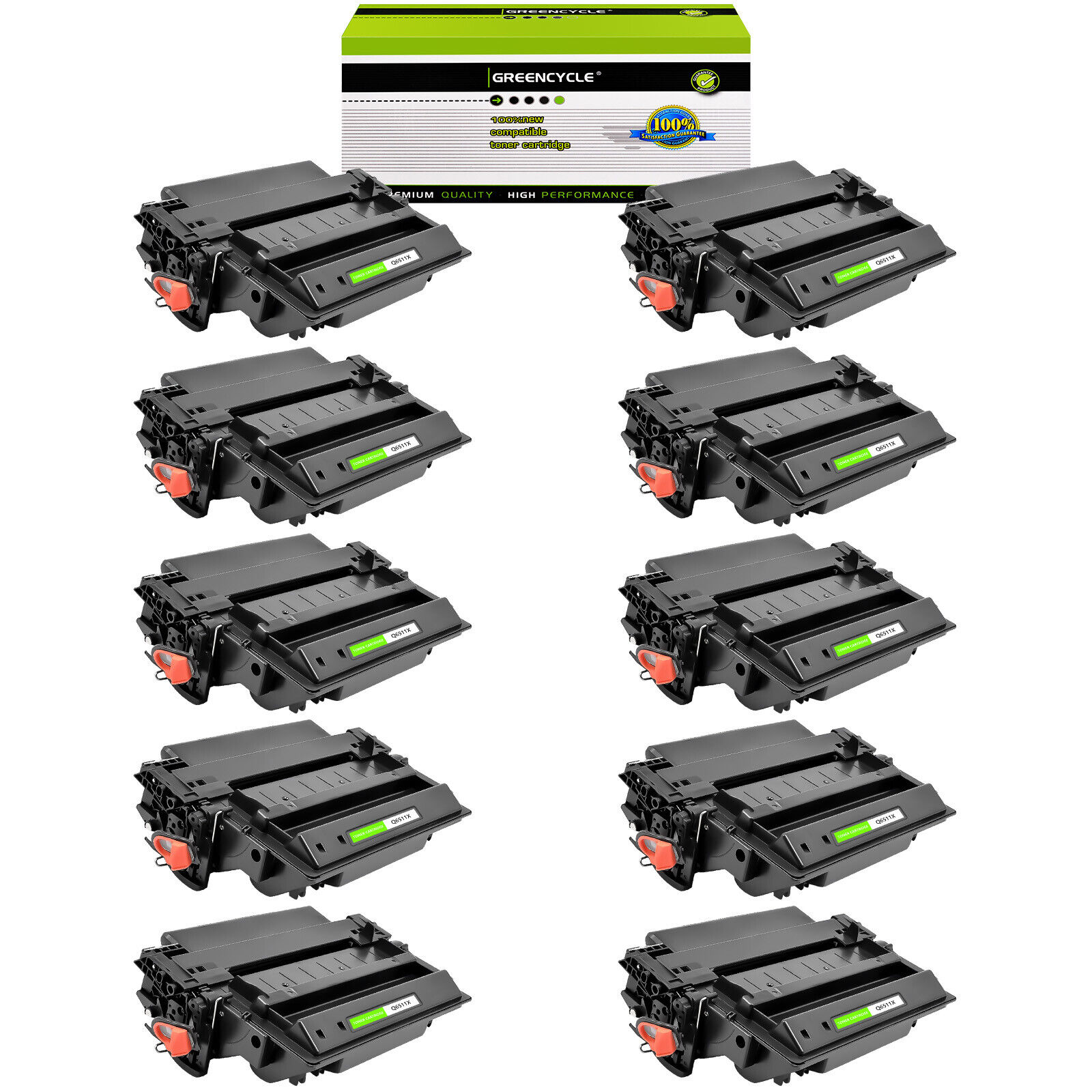 10PK Q6511X 11X Black Toner Cartridge Fit For HP LaserJet 2400  2410 2420D 2420N