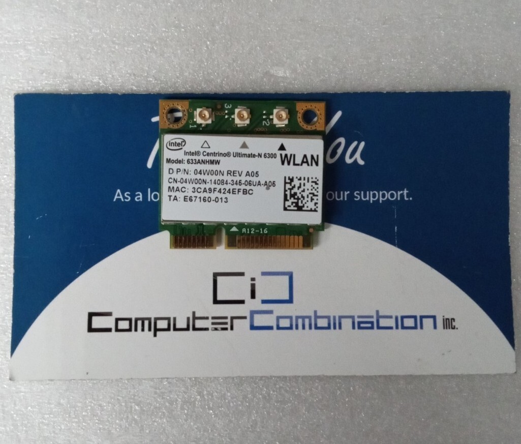 Intel / Dell Ultimate-N 6300 Genuine WLAN Card Model 633ANHMW 04W00N 4W00N /U5-3