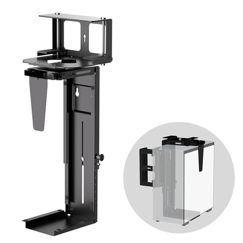Under Desk CPU Mount, Universal Desk crossbeam, table legs and under the table