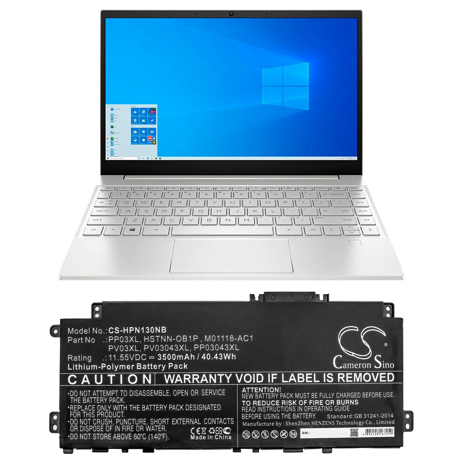 BATTERIE 3500mAh PP03XL PV03XL HSTNN-OB1P for HP Pavilion 13-BB 14-DV 15-EH