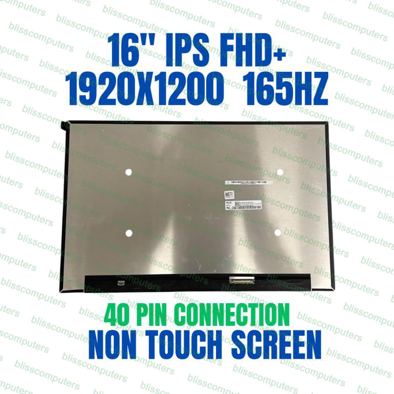 16.0" 165Hz NV160WUM-NY2 V8.0 Laptop LCD Screen 1920x1200 EDP 40 Pin