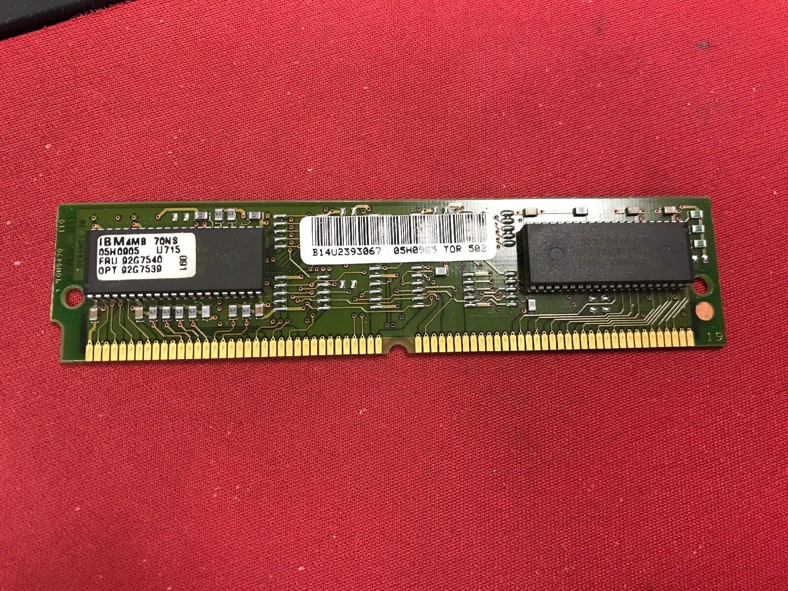IBM 92G7540 4MB 70NS 72 PIN SIMM 05H0905 92G7539 Ram Memory