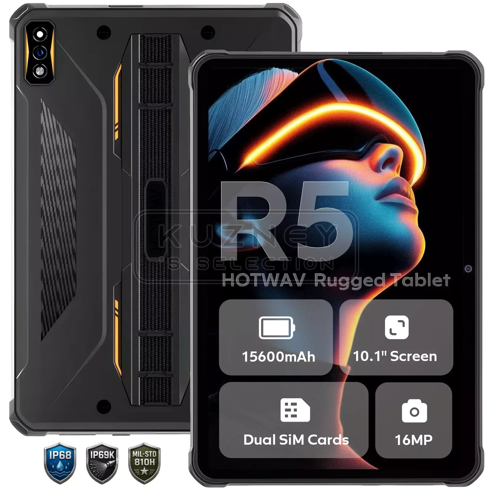 HOTWAV R5 Outdoor Tablet 10.1 Inch 64GB Android Octa Core Tablet 15600mAh