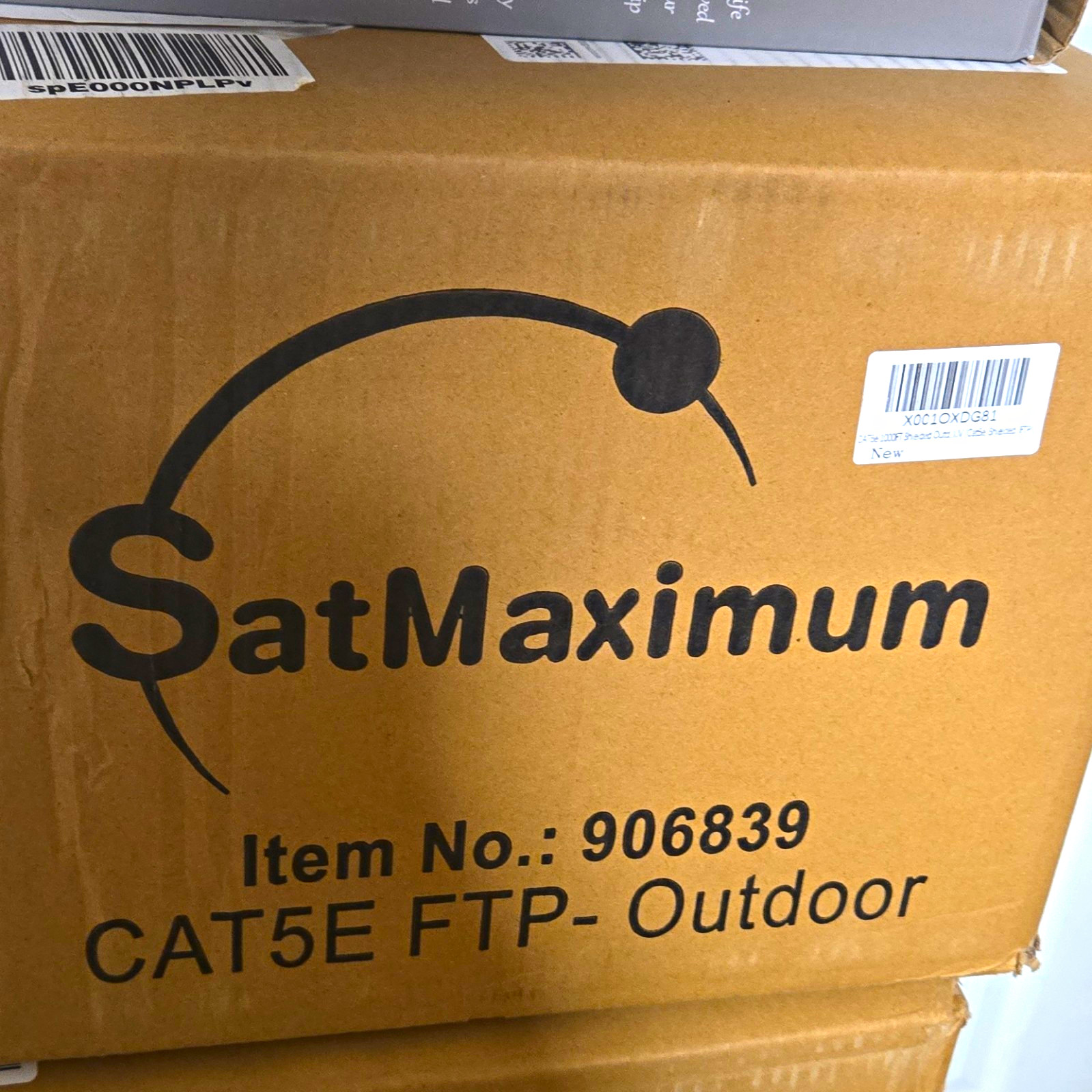 SatMaximum CAT5E FTP Outdoor Ethernet Cable 1000 ft Black, Raw Ends