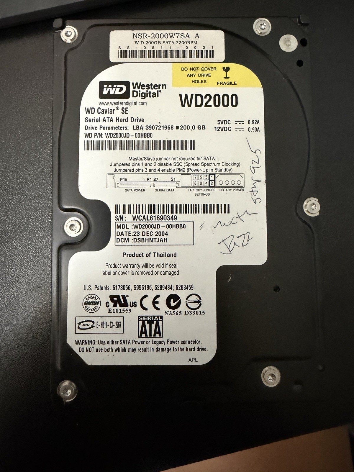 Western Digital WD2000JD-00HBB0 200GB SATA HDD 7200RPM Tested GOOD 392 Hrs