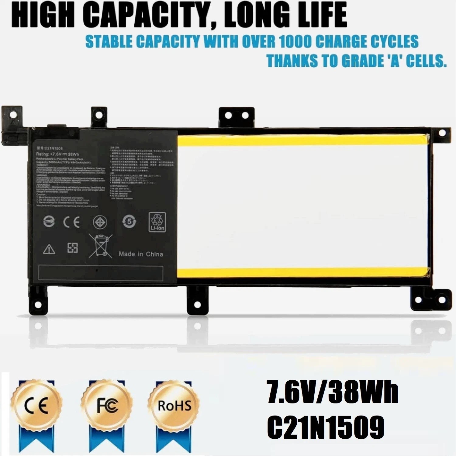 NEW C21N1509 Battery for ASUS X556 X556UA X556UB X556UF X556UJ K556 K556U F556