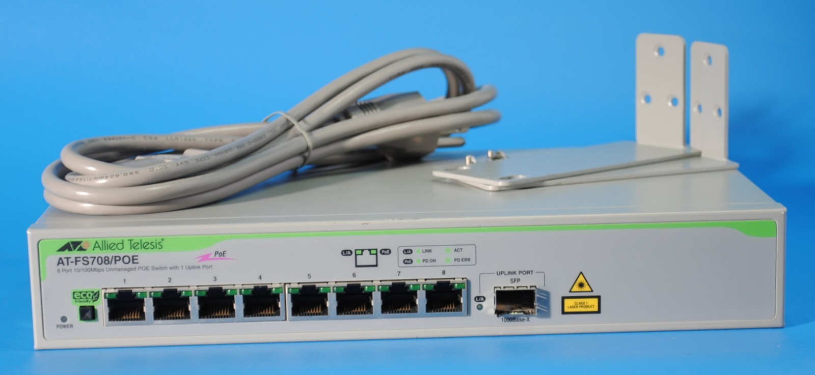 Allied Telesis  AT FS708/POE SWITCH 8-PORT X 10/100 Unmangaged w/ 1 Uplink Port