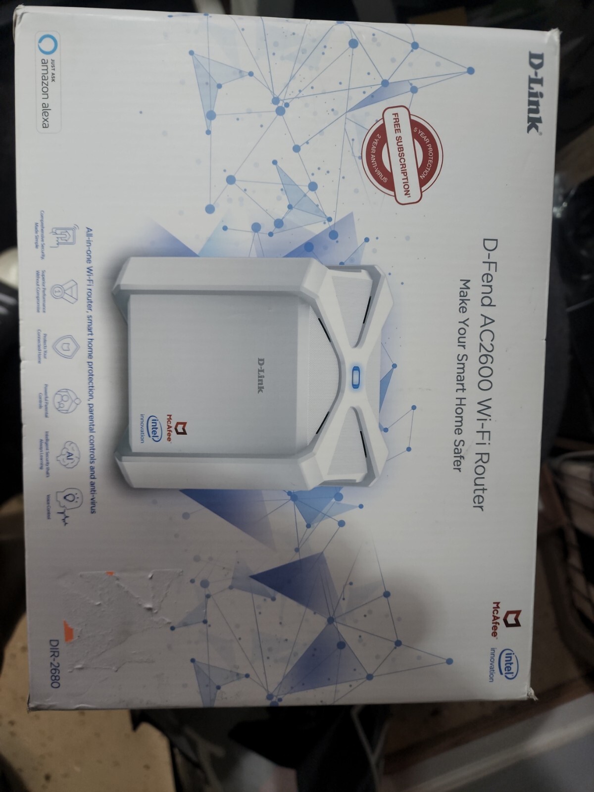 D-Link D-Fend 802.11ac Ethernet Wireless Router DIR-2680-US-W Dual Band