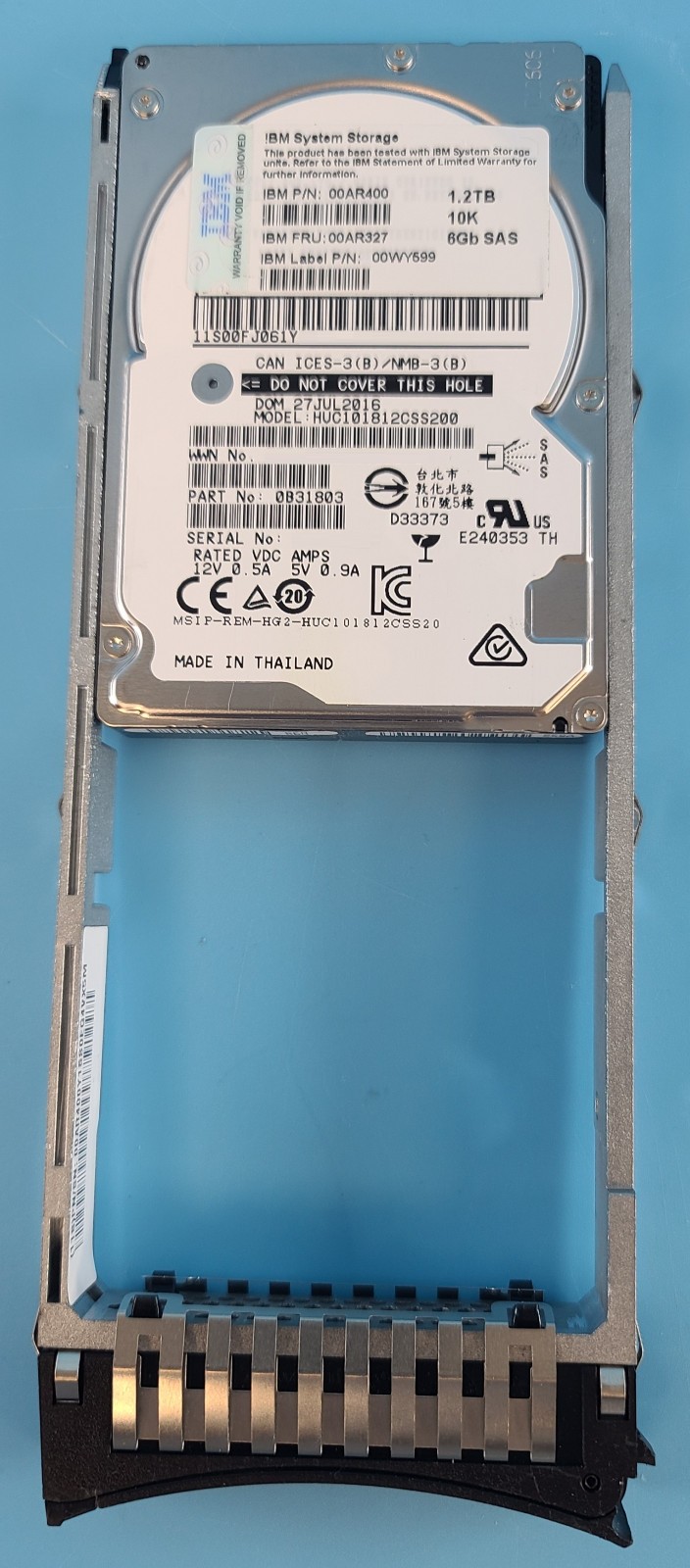 Lot of 2 IBM 01AR327 HGST HUC101812CSS200 HDD 2.5” 1.2TB SAS 6.0 Gbps 10k 128MB