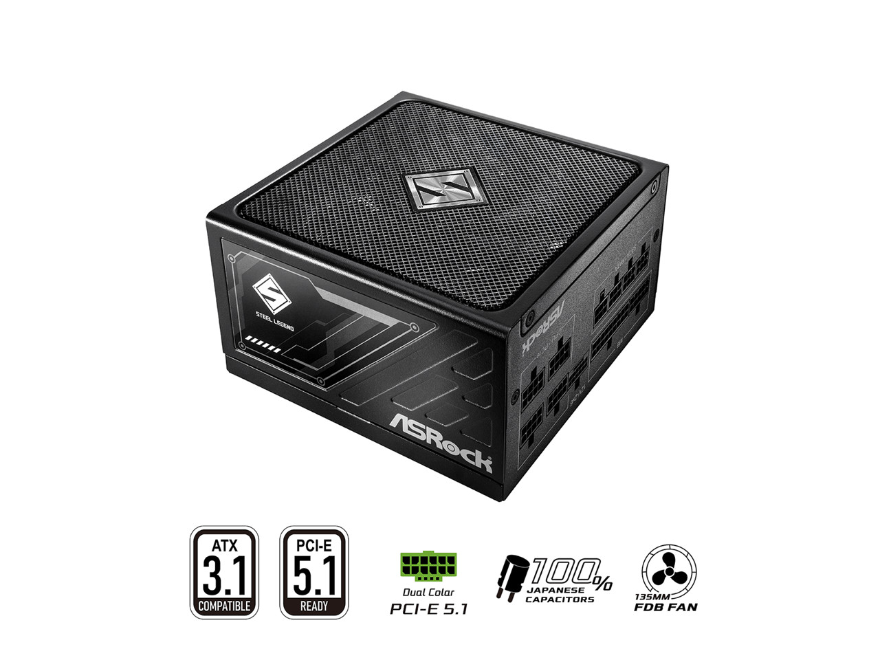 ASRock Steel Legend SL-750G 750W 80 PLUS GOLD & Cybenetics PLATINUM Full Modular