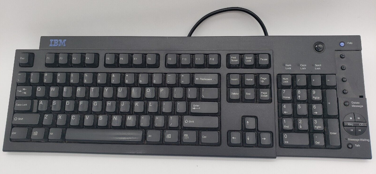 UNTESTED - IBM Wired Keyboard - KB-7993 Black Clicking Keyboard - Vintage