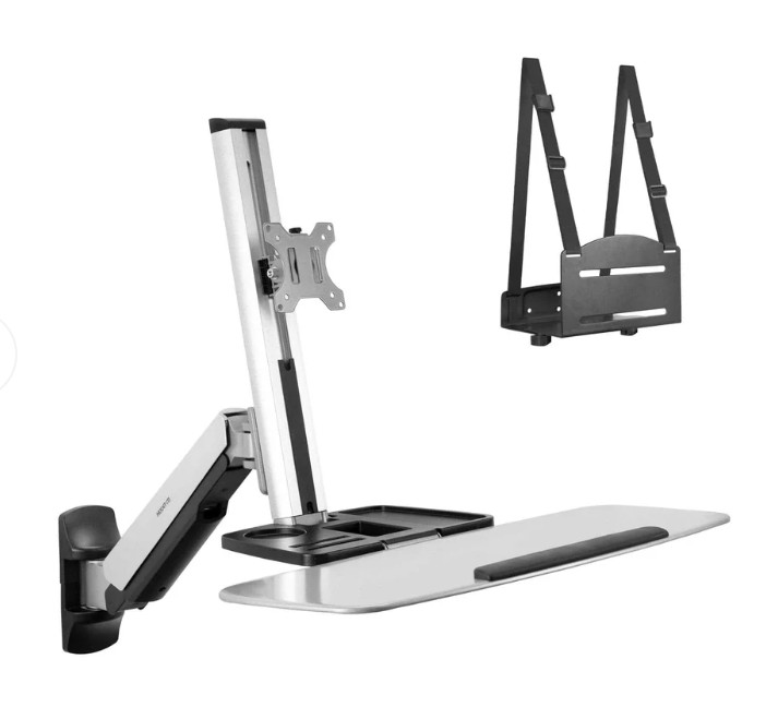 NEW IN BOX Mount-It Wall Mounted Sit-Stand Single Monitor Workstation