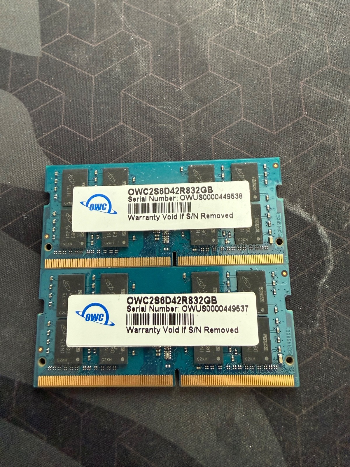1 LOT OF 2 (2 x32GB) 64GB OWC DDR4 2400 MHz SO-DIMM Memory Module