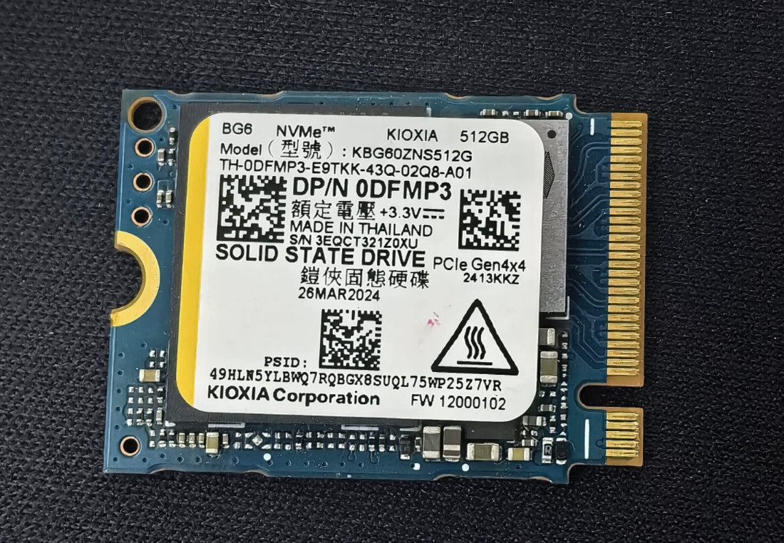 KIOXIA BG6 DFMP3 512GB M.2 NVMe SSD PCIe4.0 x4 2280 M-Key Internal SSD