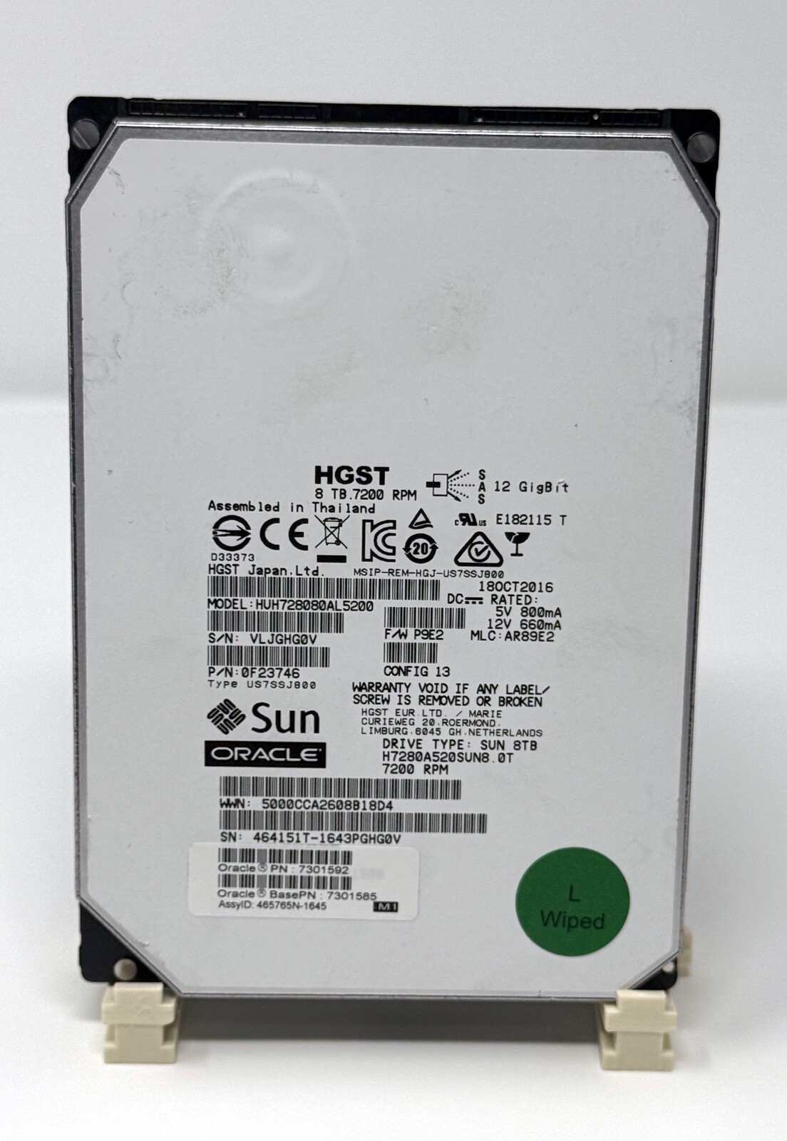 HGST Ultrastar He8 8TB SAS 12Gb/s 3.5" HUH728080AL5200 Sun Oracle 7301592 512e