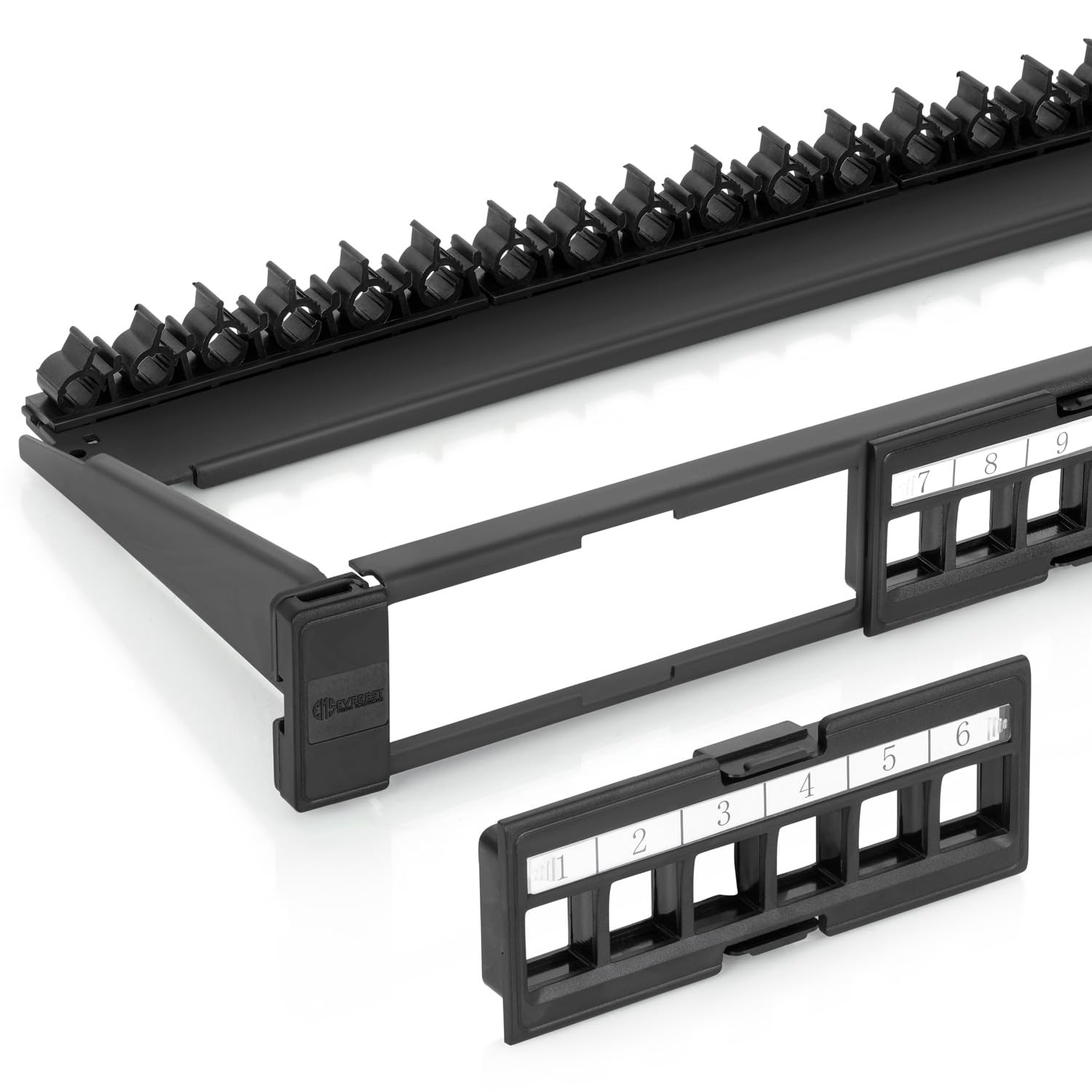 Everest Media Solutions 24 Port Keystone Patch Panel (1-Pack) - Use with Slim Pr