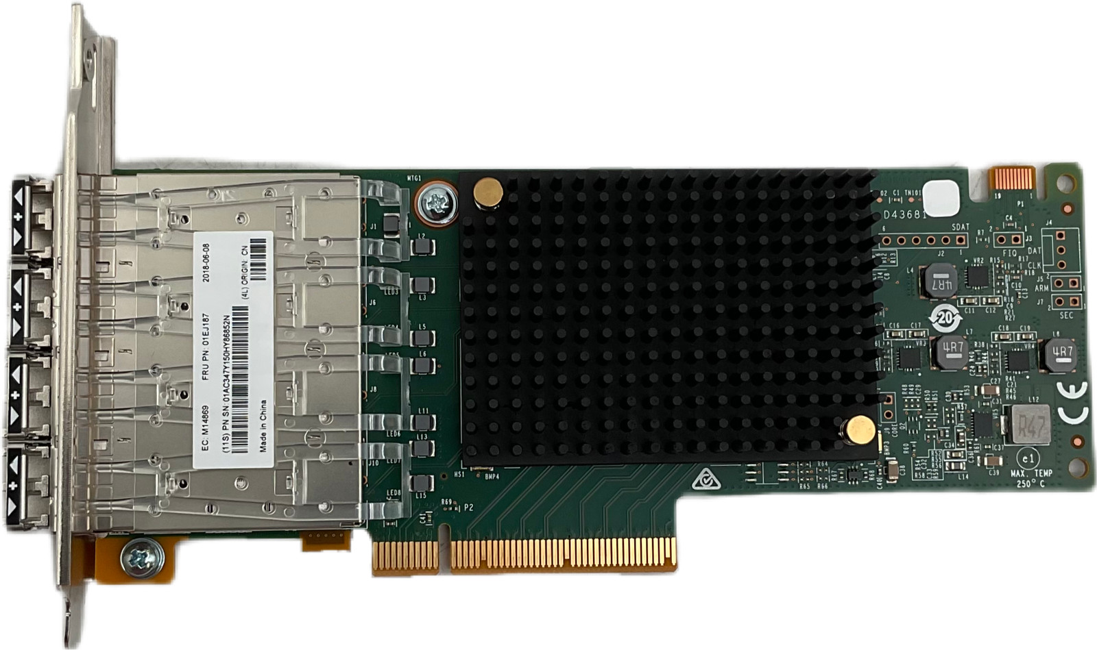 Emulex 01EJ187 4-Port 16GB Fibre Channel HBA Server Adapter w/SFPs