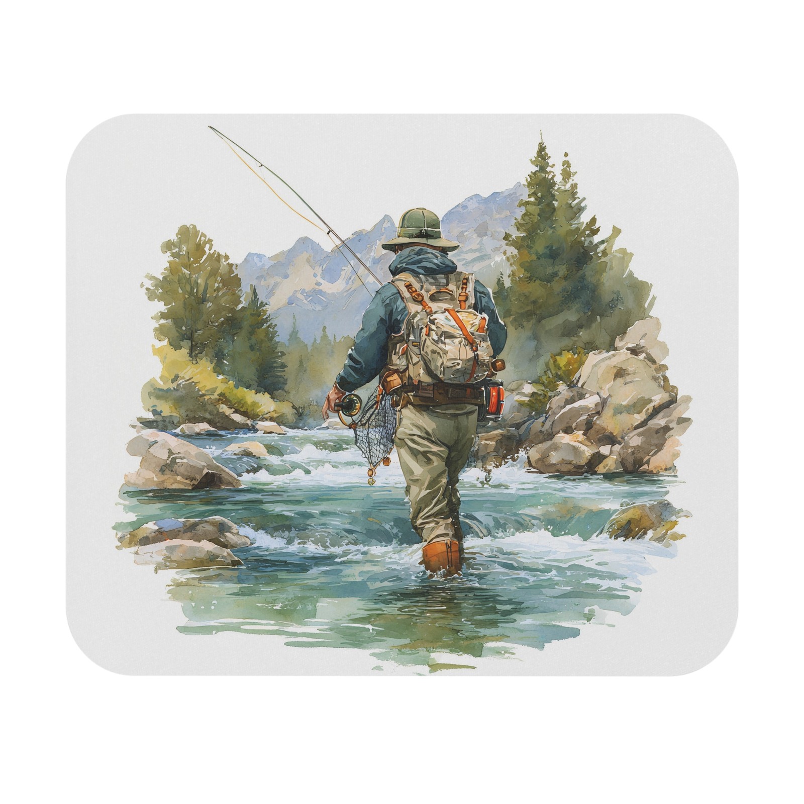 Fly Fishing Adventure Mouse Pad, Wildlife Decor, Gifts for Anglers, Outdoor  
