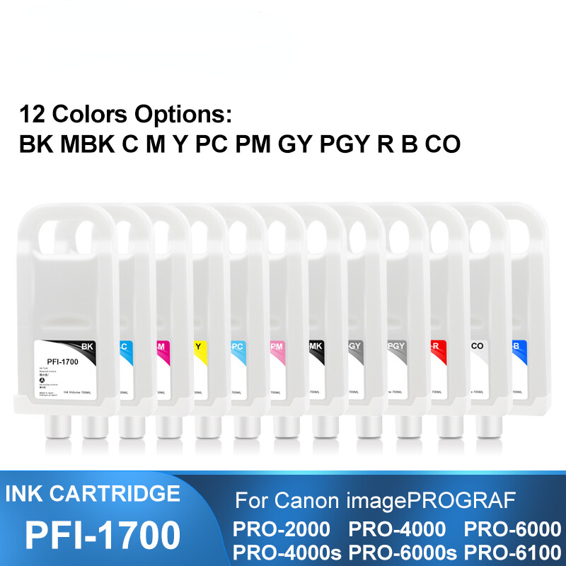 PFI-1700 Refillable Ink Cartridge With Chip For Canon PRO-2000 PRO-2100 Printer