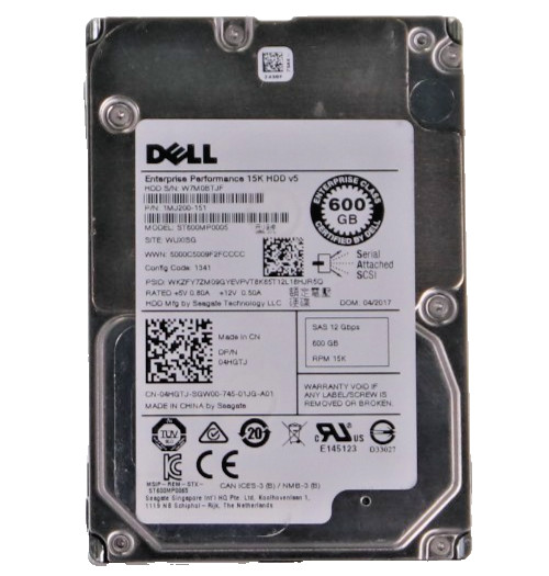 Dell ST600MP0005 4HGTJ 600GB 15000RPM 2.5 in SAS 12Gbps HDD Hard Drive 04HGTJ