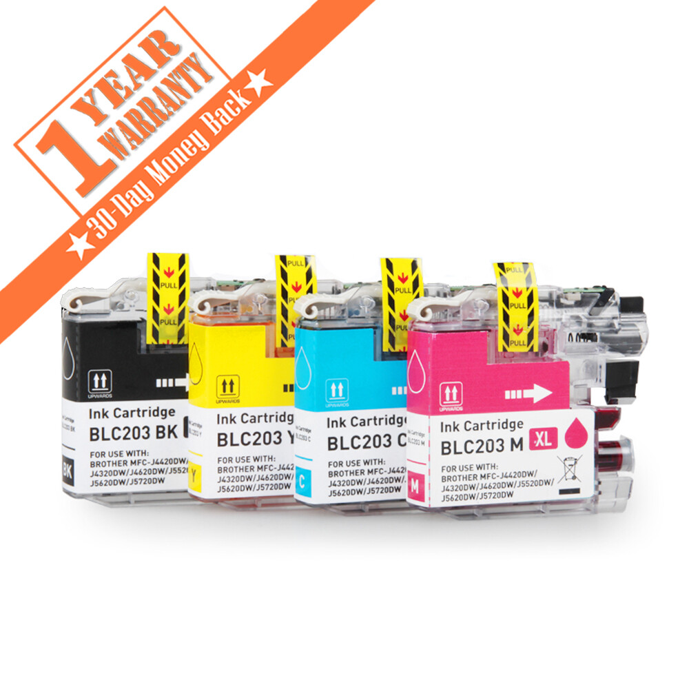 4PK LC203XL LC-203 XL color Ink Cartridge For Brother MFC-J460DW J480DW J485DW