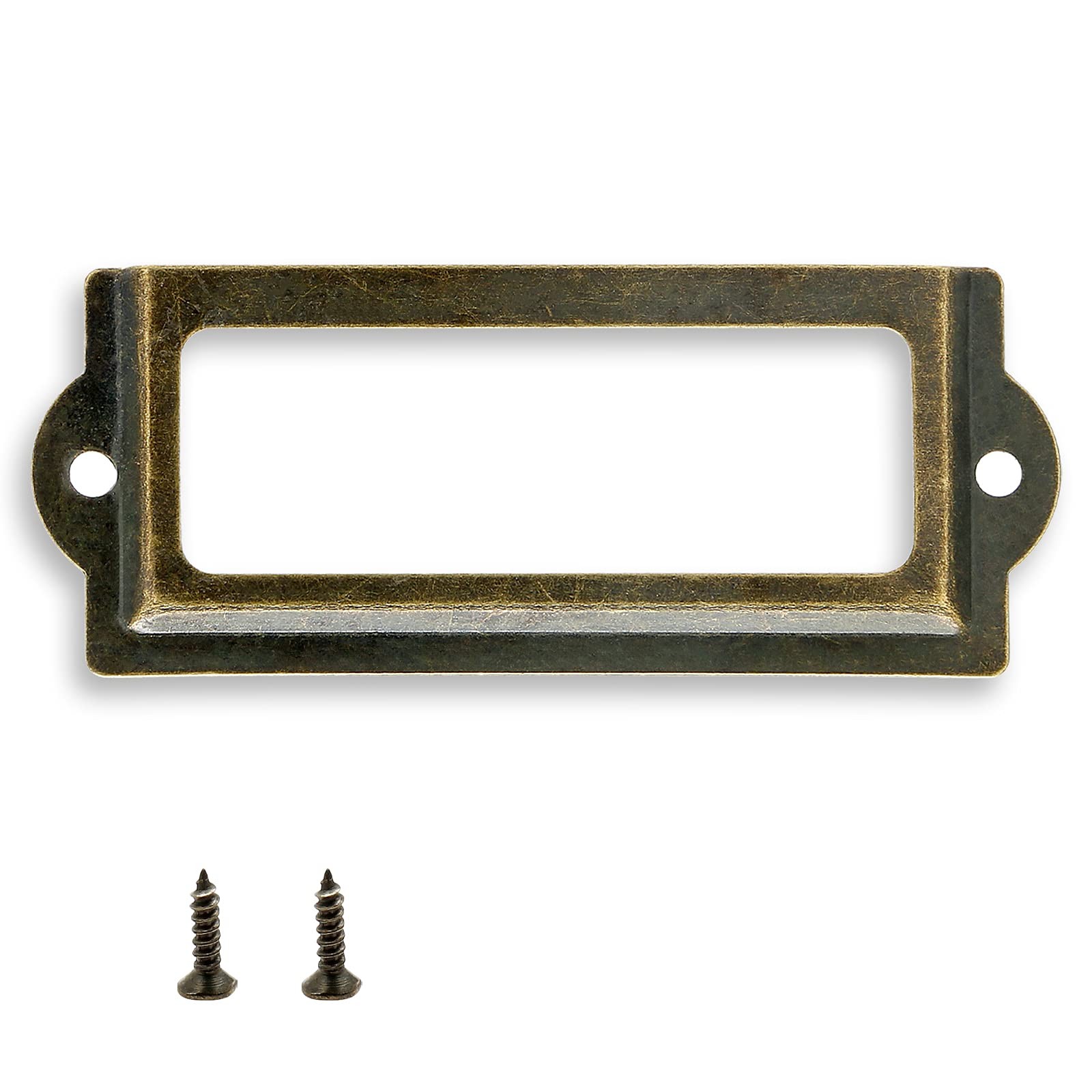 Antique Label Holder 3.3 Inch Bronze 30 Pcs Metal File Cabinet Drawer Frames
