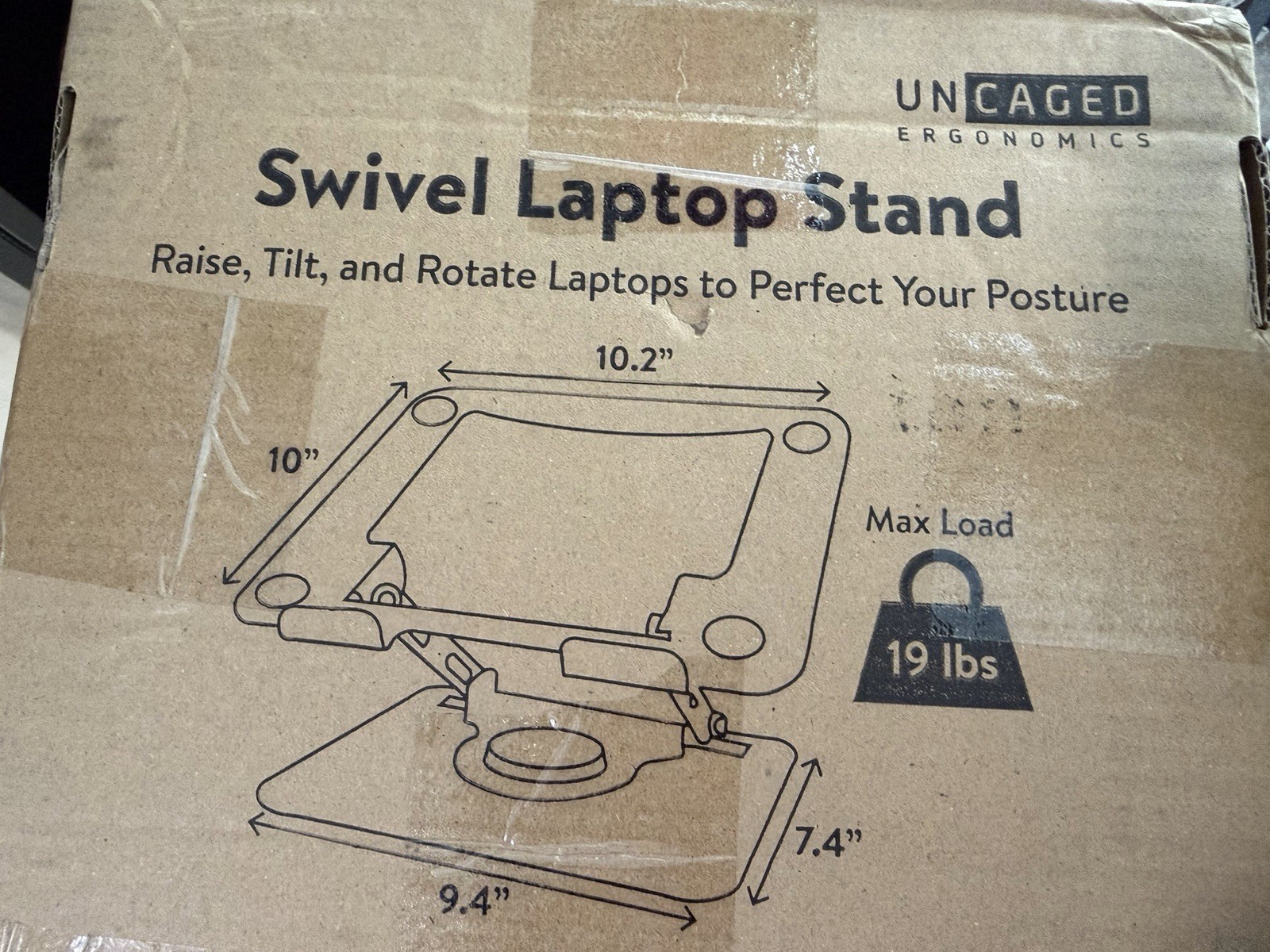 Uncaged Ergonomics Swivel LaptopStand