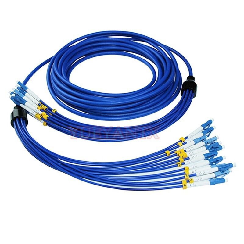 150M Indoor Armored Fiber Cable LC-LC 12 Strand SM 9/125 Fiber Optic Patch Cord