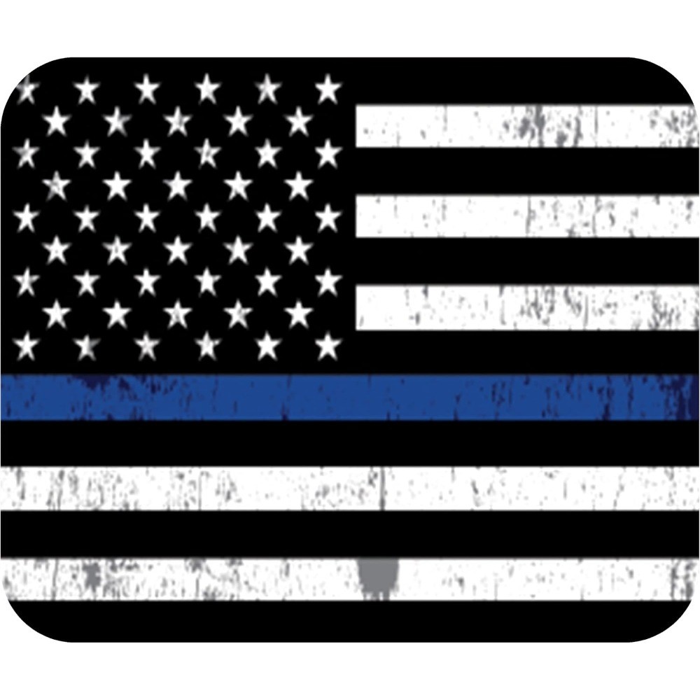 Thin Blue Line USA Flag Mouse Pad Mat Mousepad for Laptop PC Gaming Home or