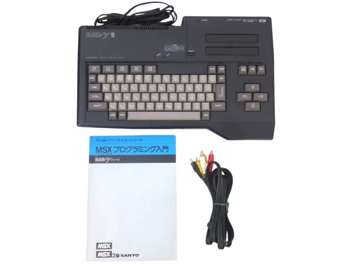 SANYO Wavy2 MPC-2 MSX2 Computer 64KB Box Manual Tested Working