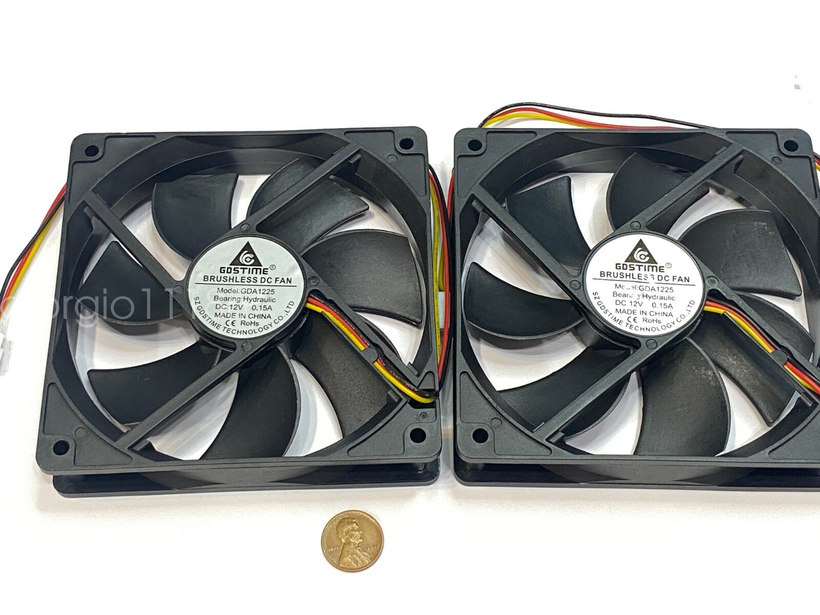 2 x GDSTIME Computer Case fan Large 12V 3Pin 120mm 25mm gda blower 1225