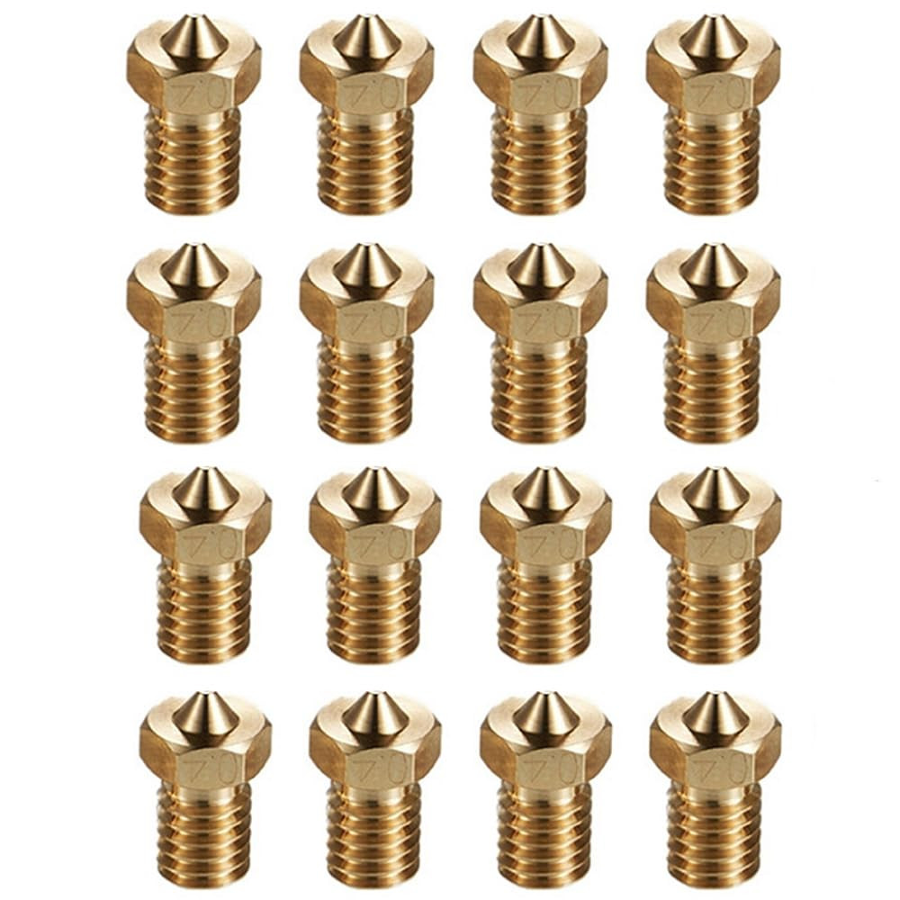 16Pcs V6 Nozzles 0.4Mm Compatible for E3D V5 V6 Hotend, V6 Nozzle 0.4Mm Compatib