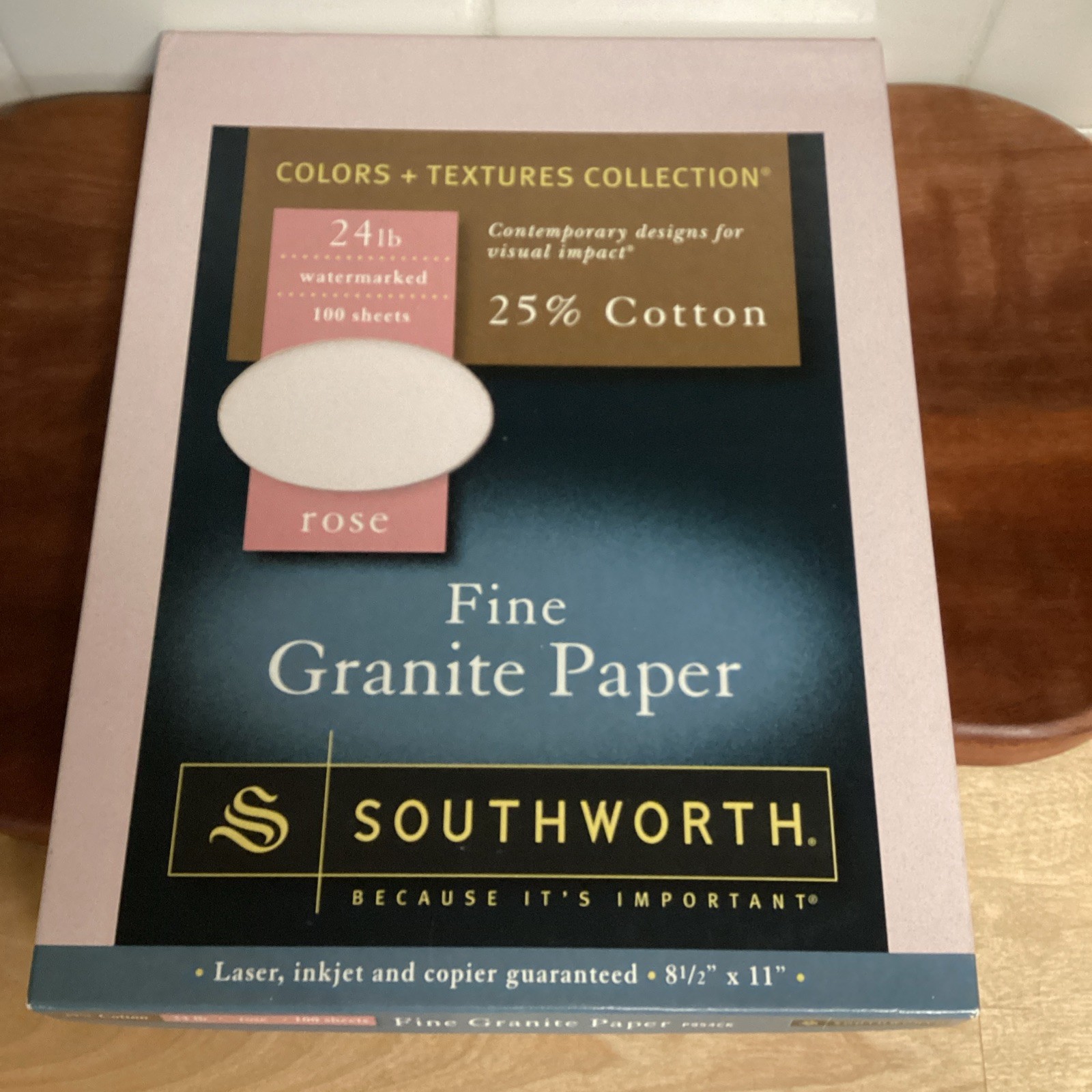 Southworth Fine Granite Paper Rose 24lb 25% Cotton 100 Sheets 8.5x11 P954CK NEW