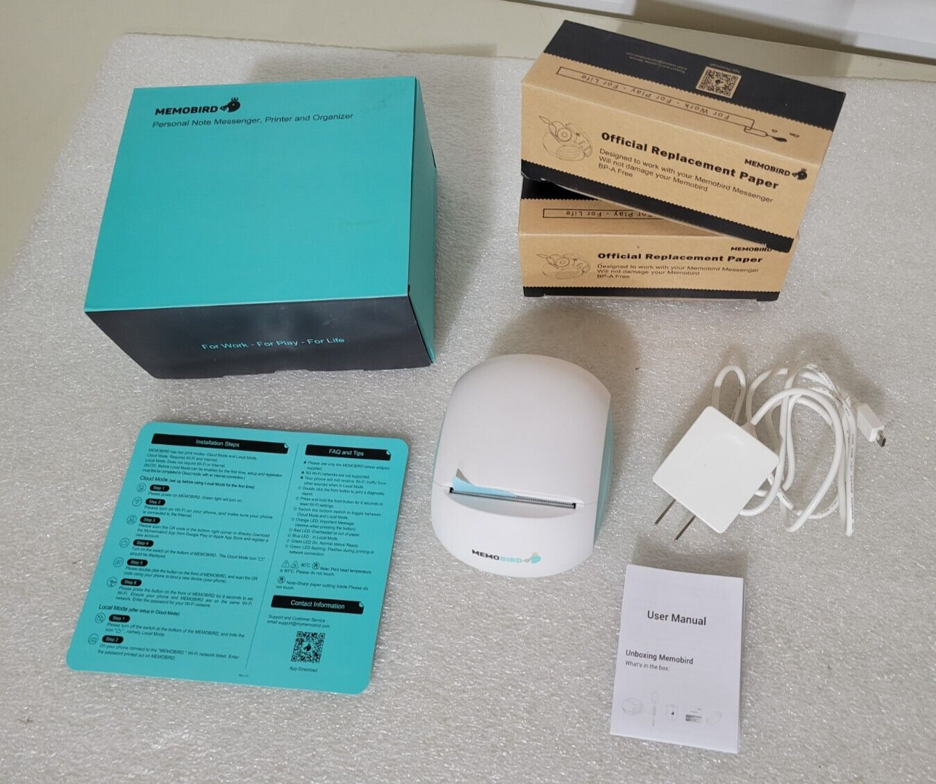 Memobird G2 Thermal Inkless Printer with Extra Paper - Works great