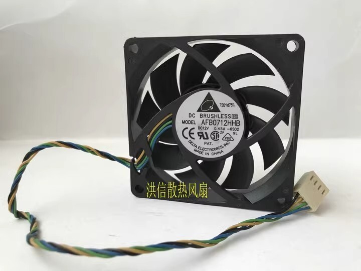 1PC Delta AFB0712HHB DC12V 0.45A 4-Pin PWM Ball Cooling Fan