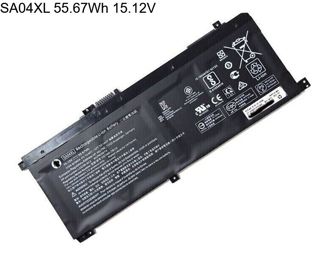 Genuine SA04XL 55.67Wh 15.12V Battery for HP ENVY 17T-CW100 17-CW0023DX 4-Cell