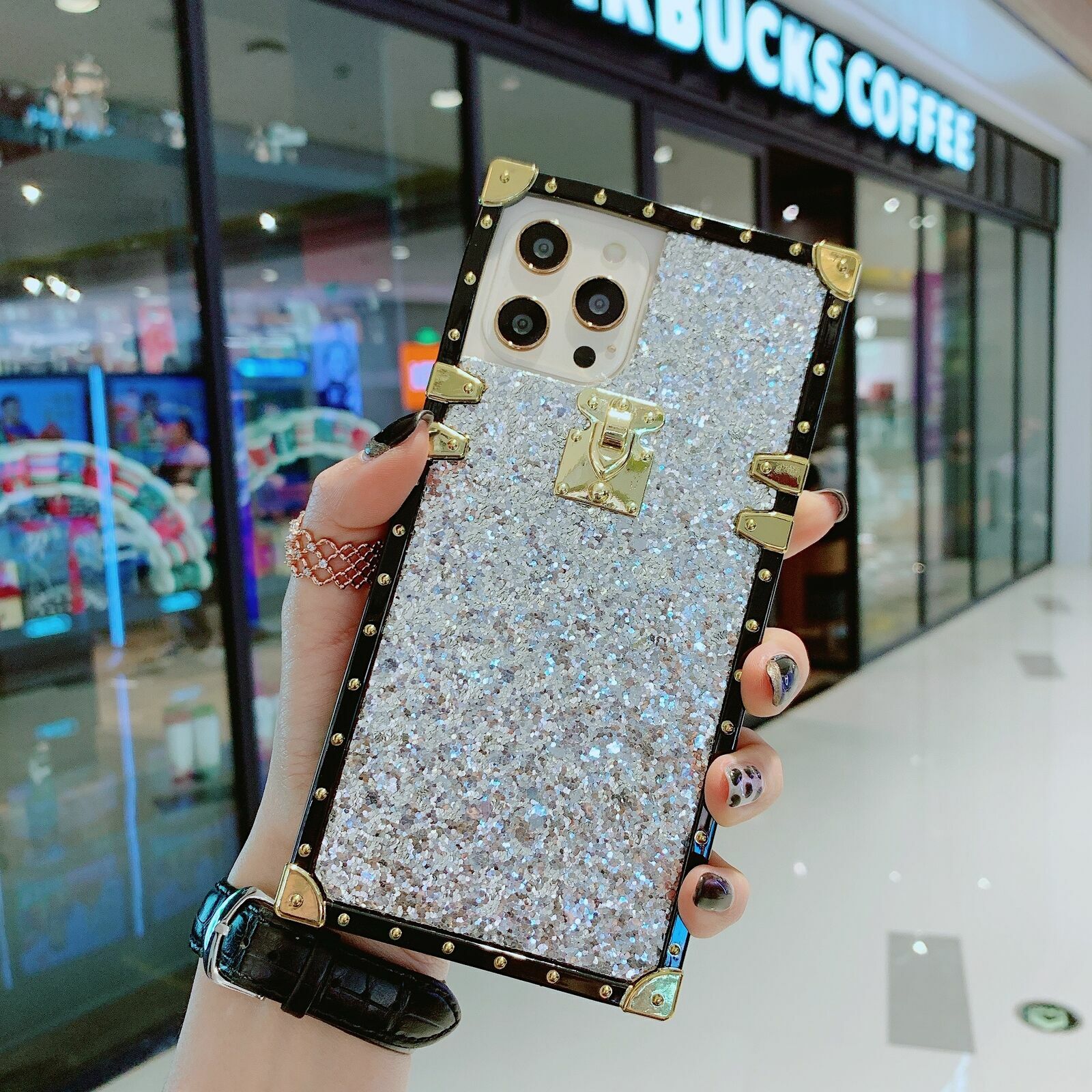 Glitter Luxury Boxy Trunk Case For Xiaomi POCO X6 X7 X3 Redmi Note 11 13 14 12