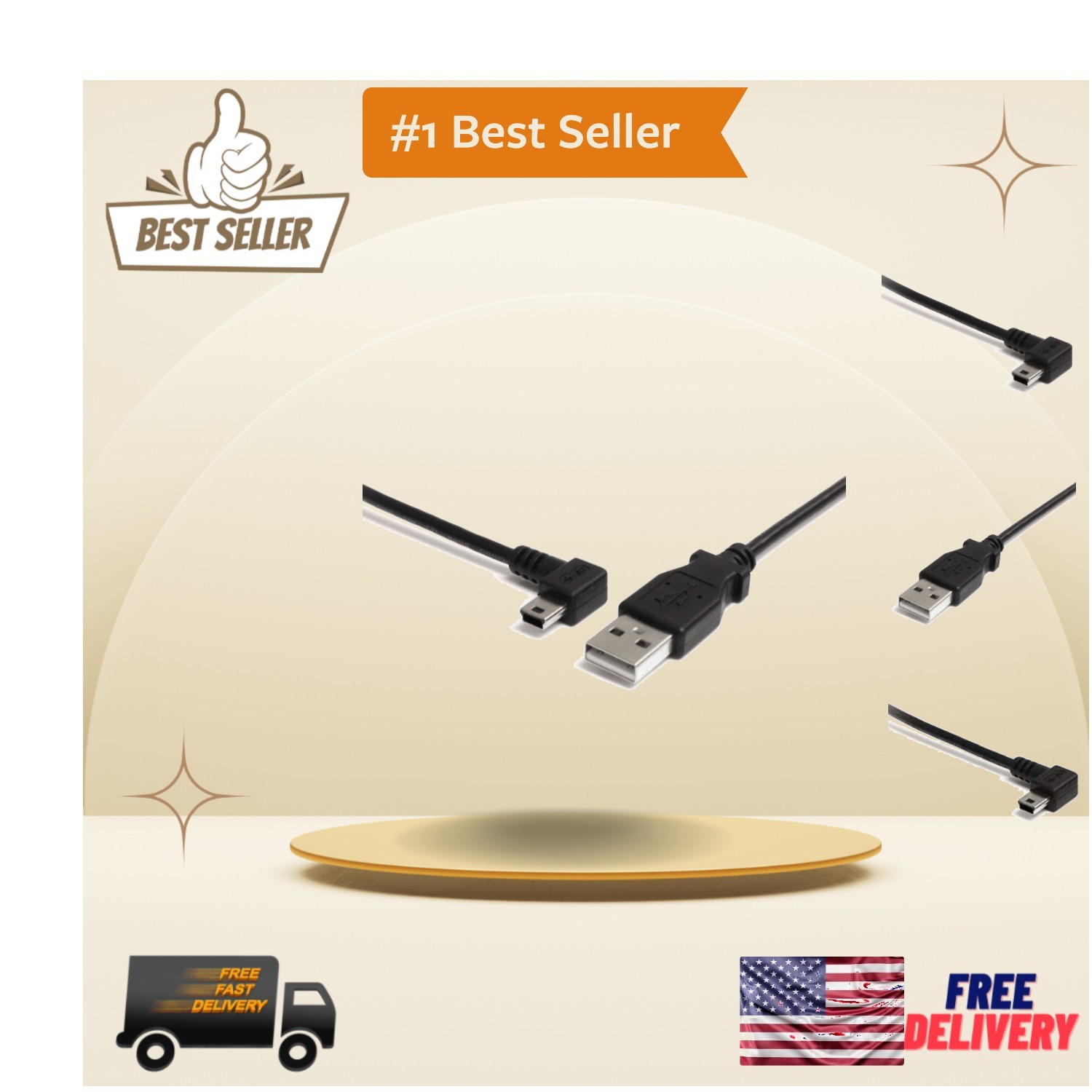 3ft Left Angle USB 2.0 A to Mini-B Cable - Hassle-Free Charging & Data Transfer