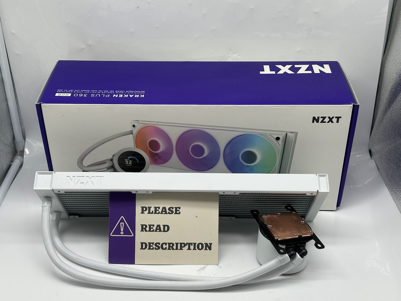 NZXT Kraken Plus 360 RGB - 360mm AIO CPU Cooler- White - READ