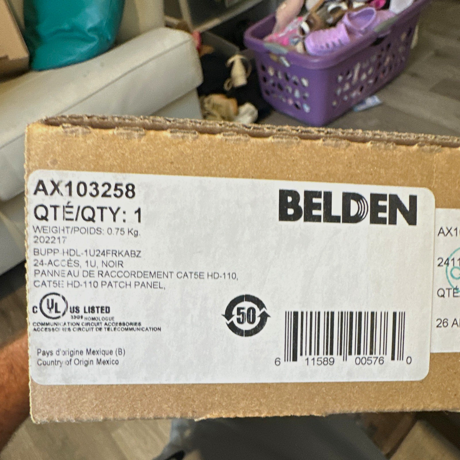 Belden HD-110 AX103258 24-Port Cat5e RJ-45 Patch Panel 1U 19in Rack