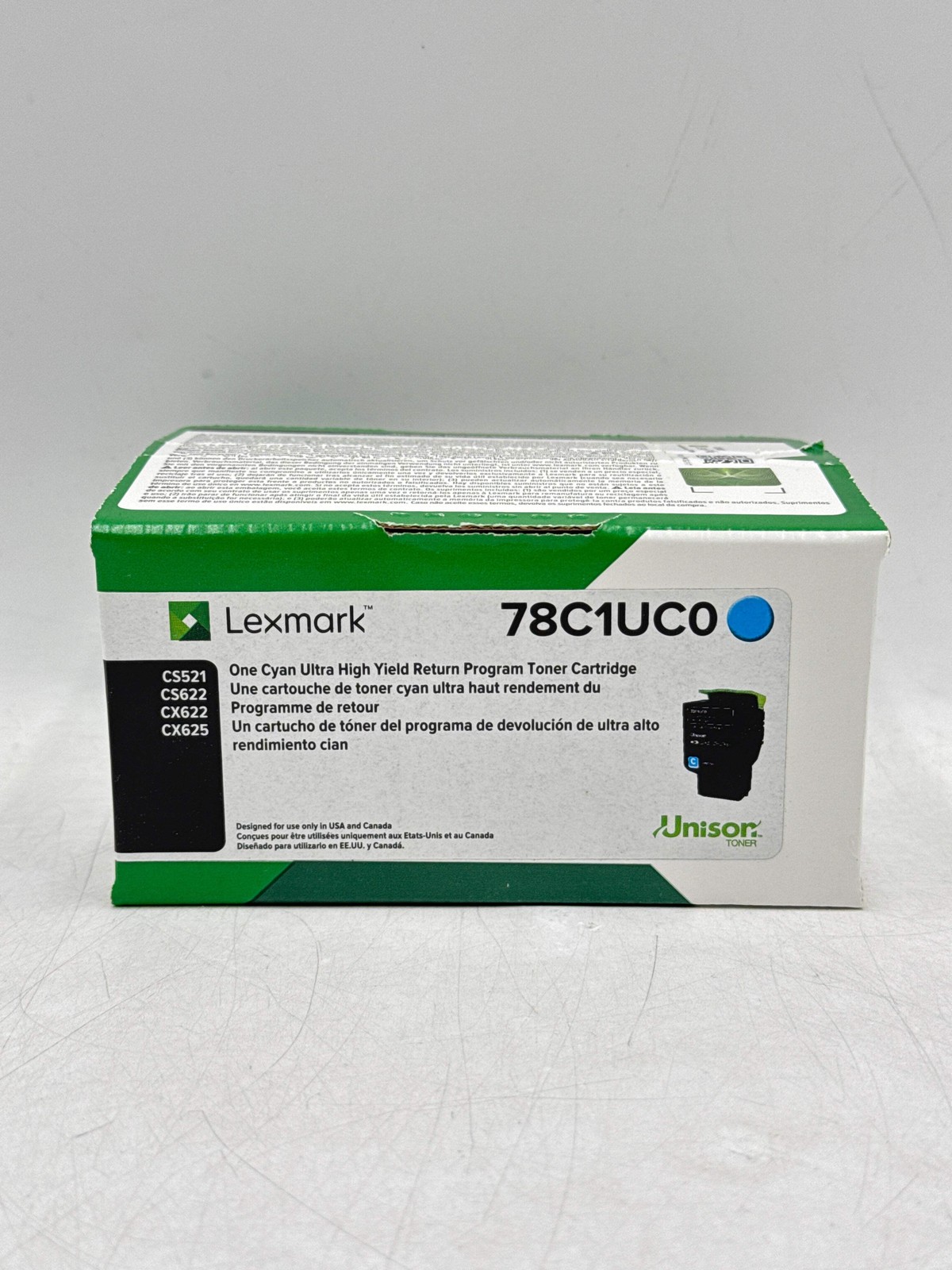 NEW GENUINE Lexmark 78C1UC0 Cyan Ultra High Yield Toner Cartridge CS521 CS622