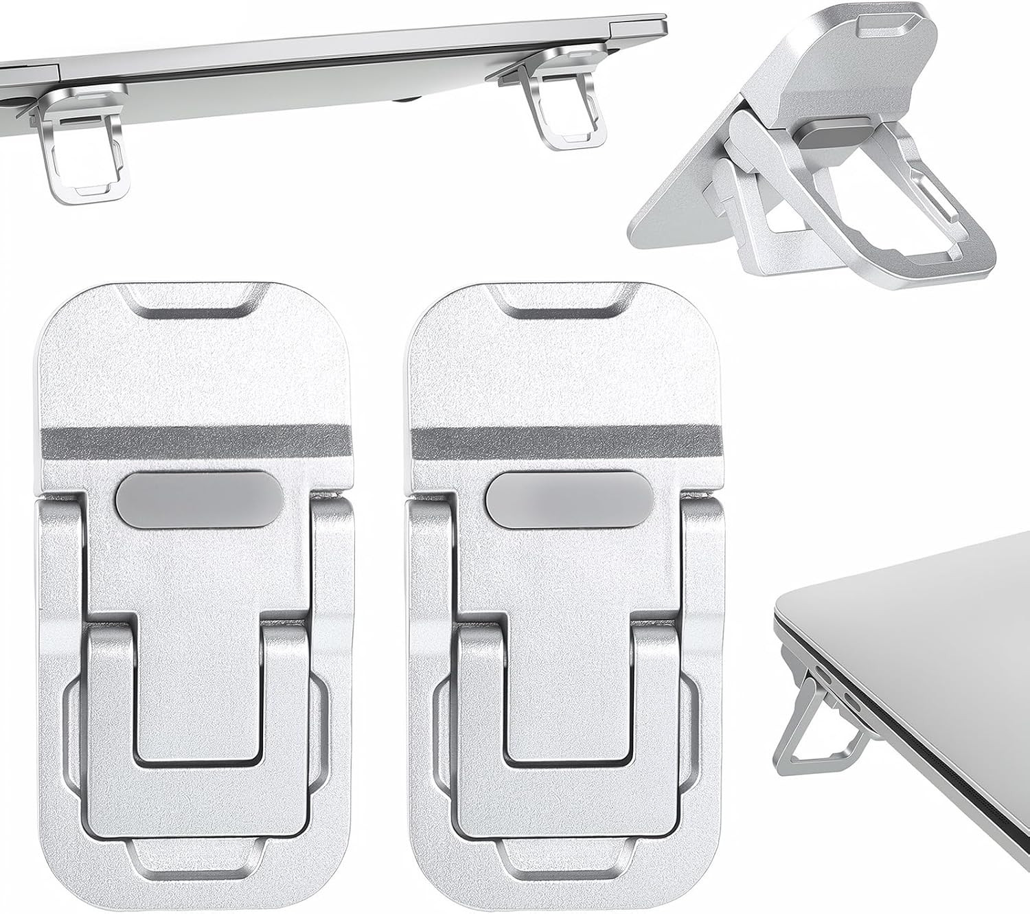 Keyboard Feet, 2 Pcs Zinc Alloy Foldable Laptop Stands