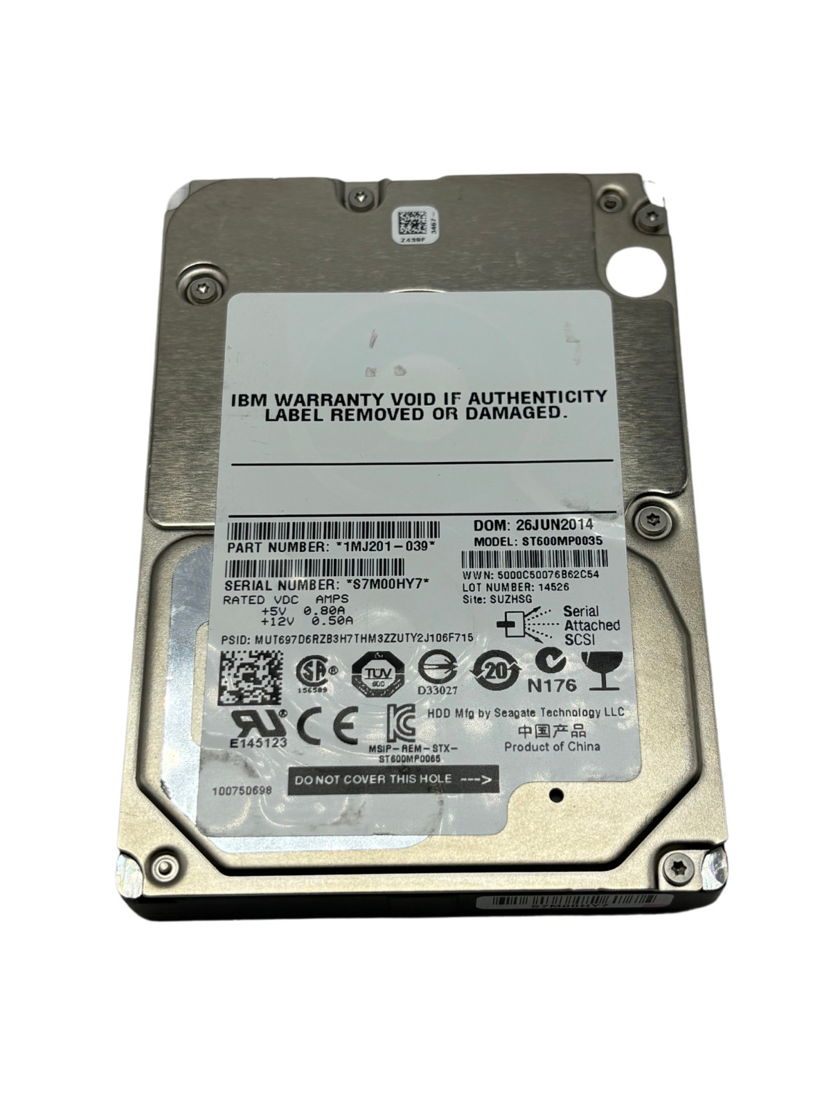 Seagate ST600MP0035 600GB 15K SAS 2.5" Hard Drive w60