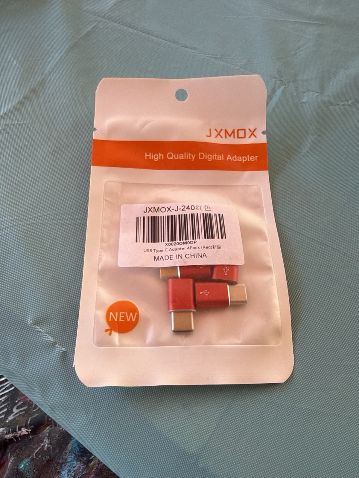 JXMOX USB Type C to Adapter 4 Pack High Quality Digital Adapter Red New