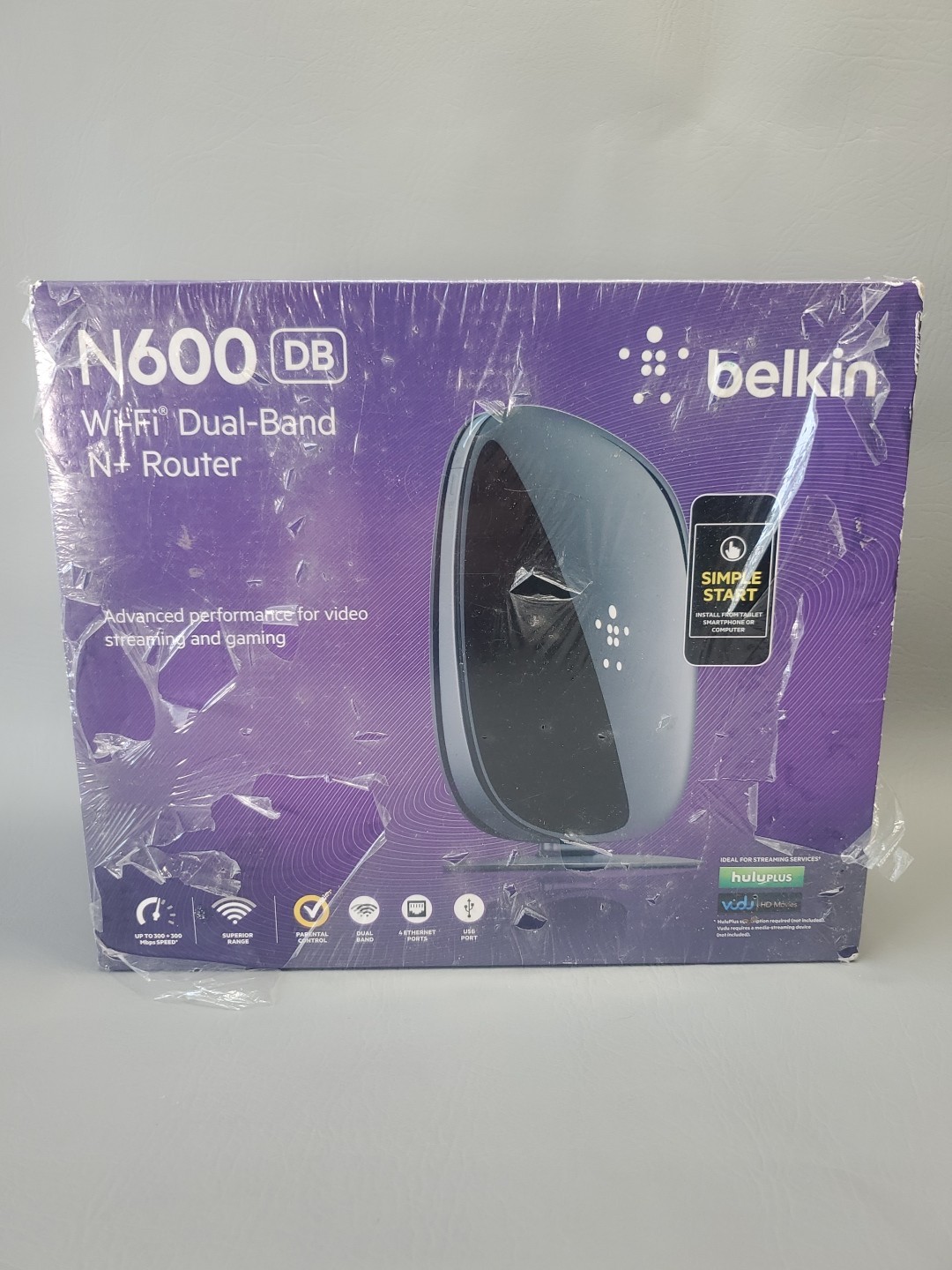 Sealed Belkin N600 DB Wi-Fi Dual Band 300 Mbps 4 Port Wireless N+Router F9K1102
