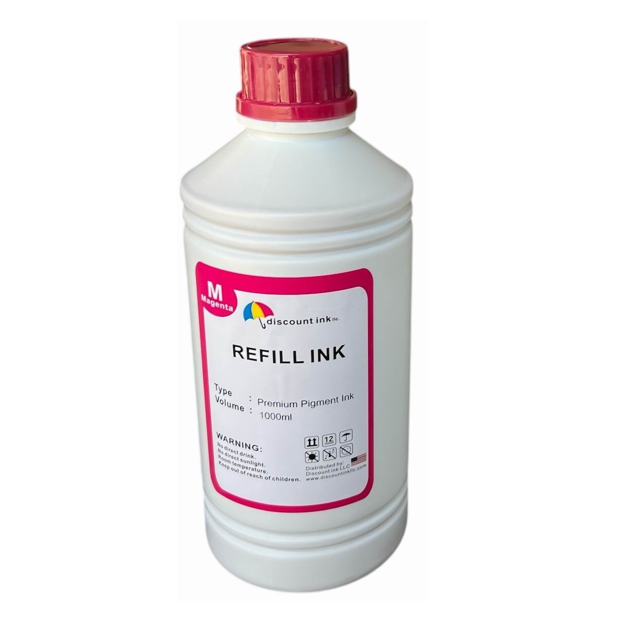 1000ml Refill Magenta Pigment ink for HP Canon Epson Brother Printer and CISS