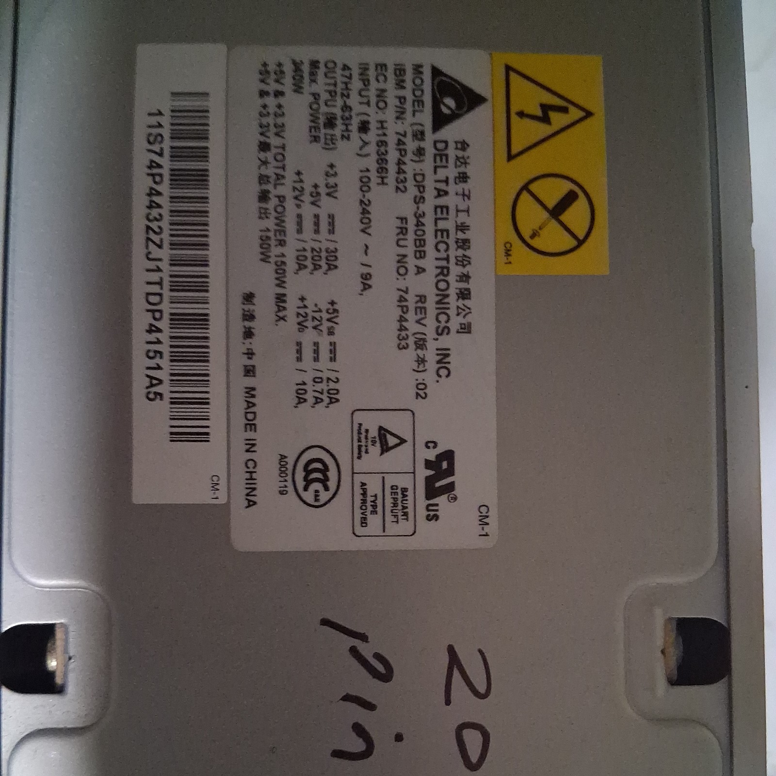 Delta Electronics DPS-340BB-A Power Supply